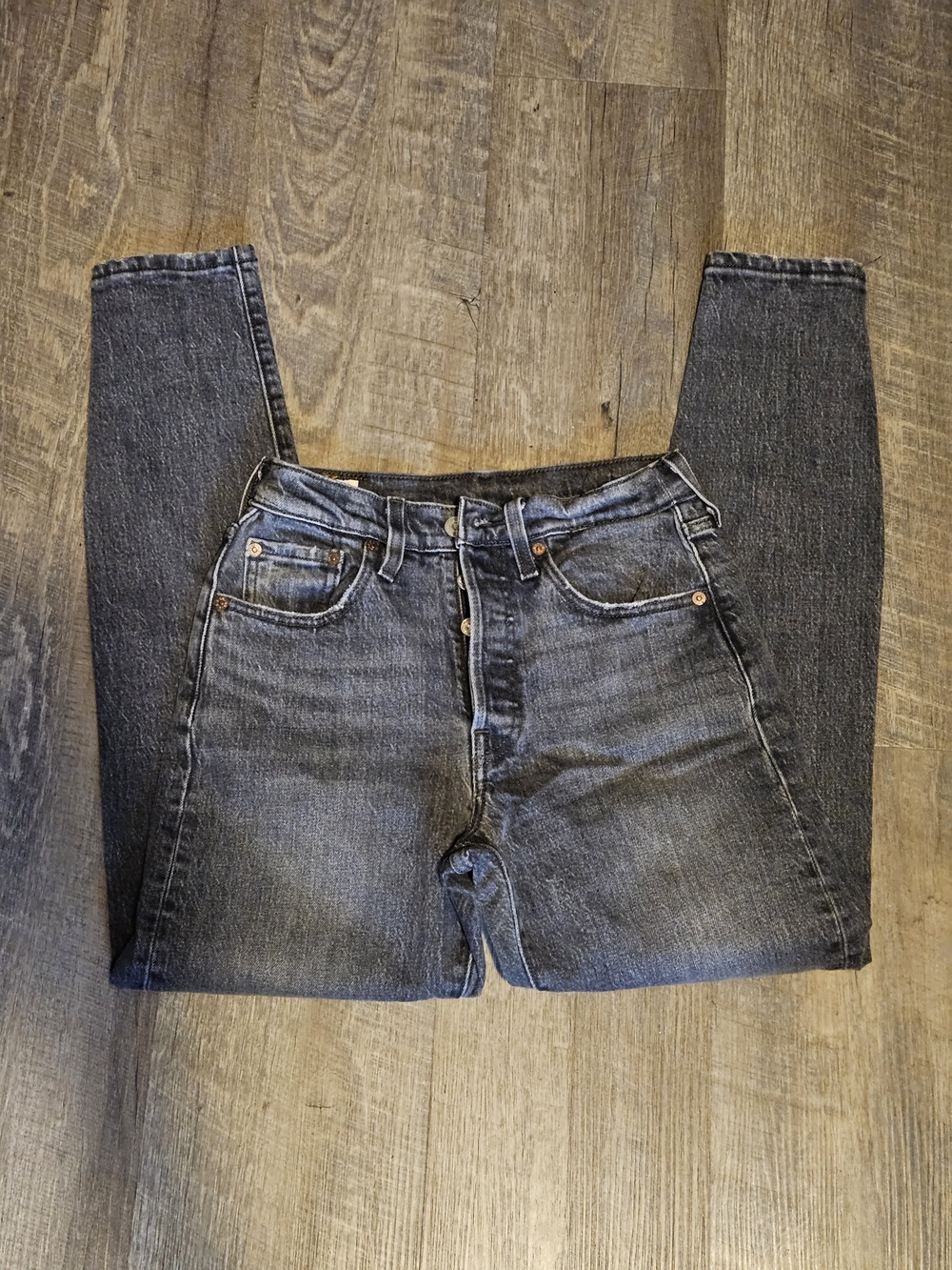 Levi's 501 Black Wash Straight Jeans